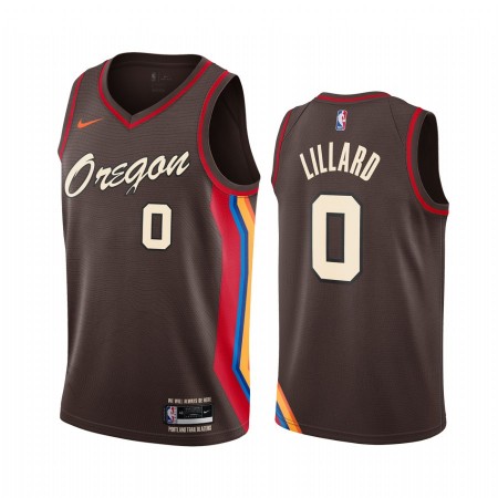 Maillot Basket Portland Trail Blazers Damian Lillard 0 2020-21 City Edition Swingman - Homme